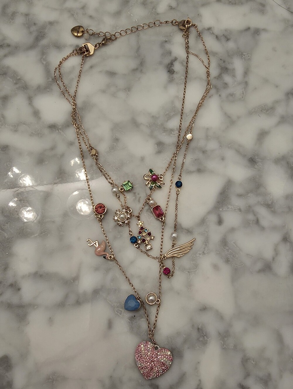 Betsey Johnson Holiday Christmas Layered Necklace
